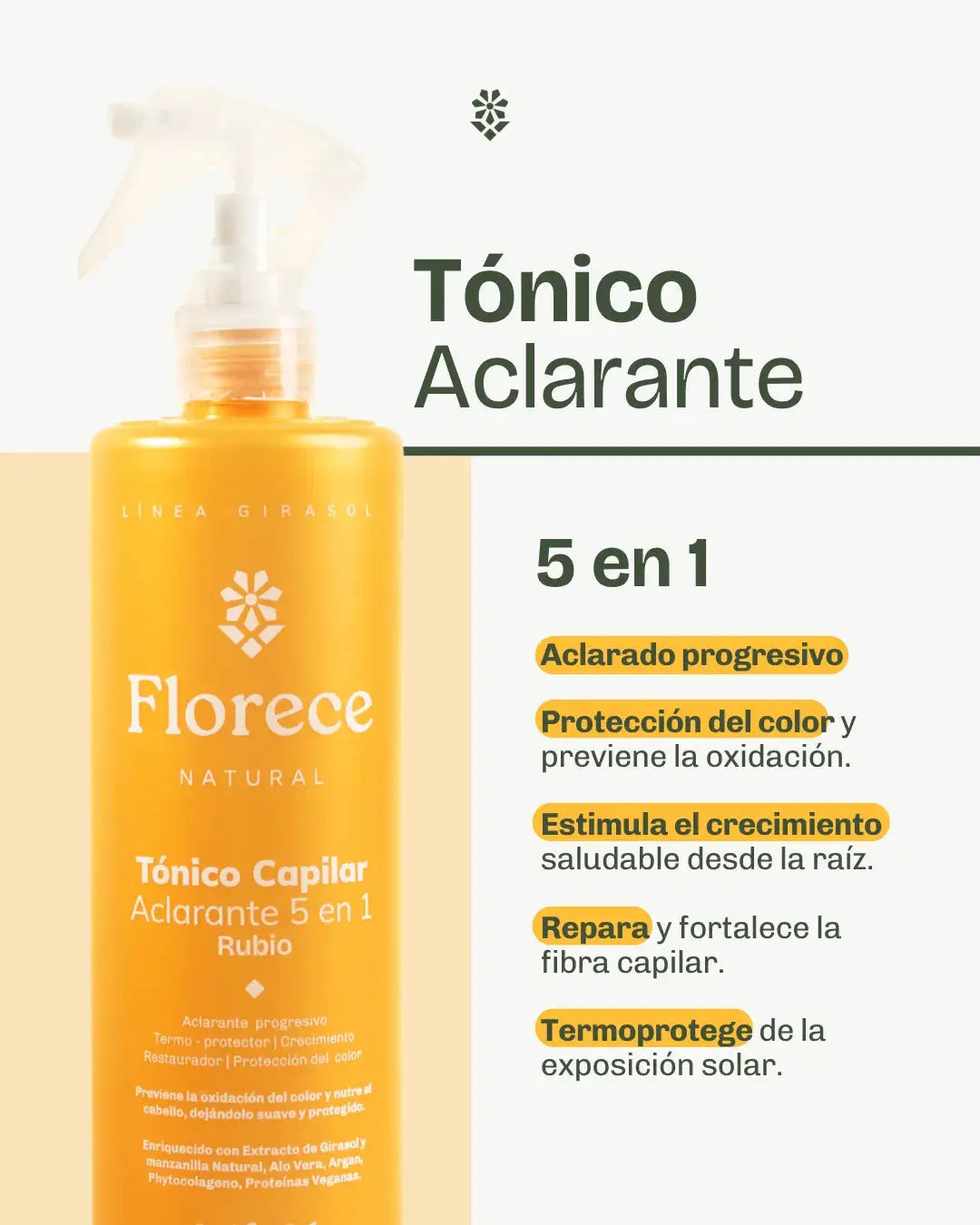 Tónico Aclarante Capilar 5 en 1 | RUBIO