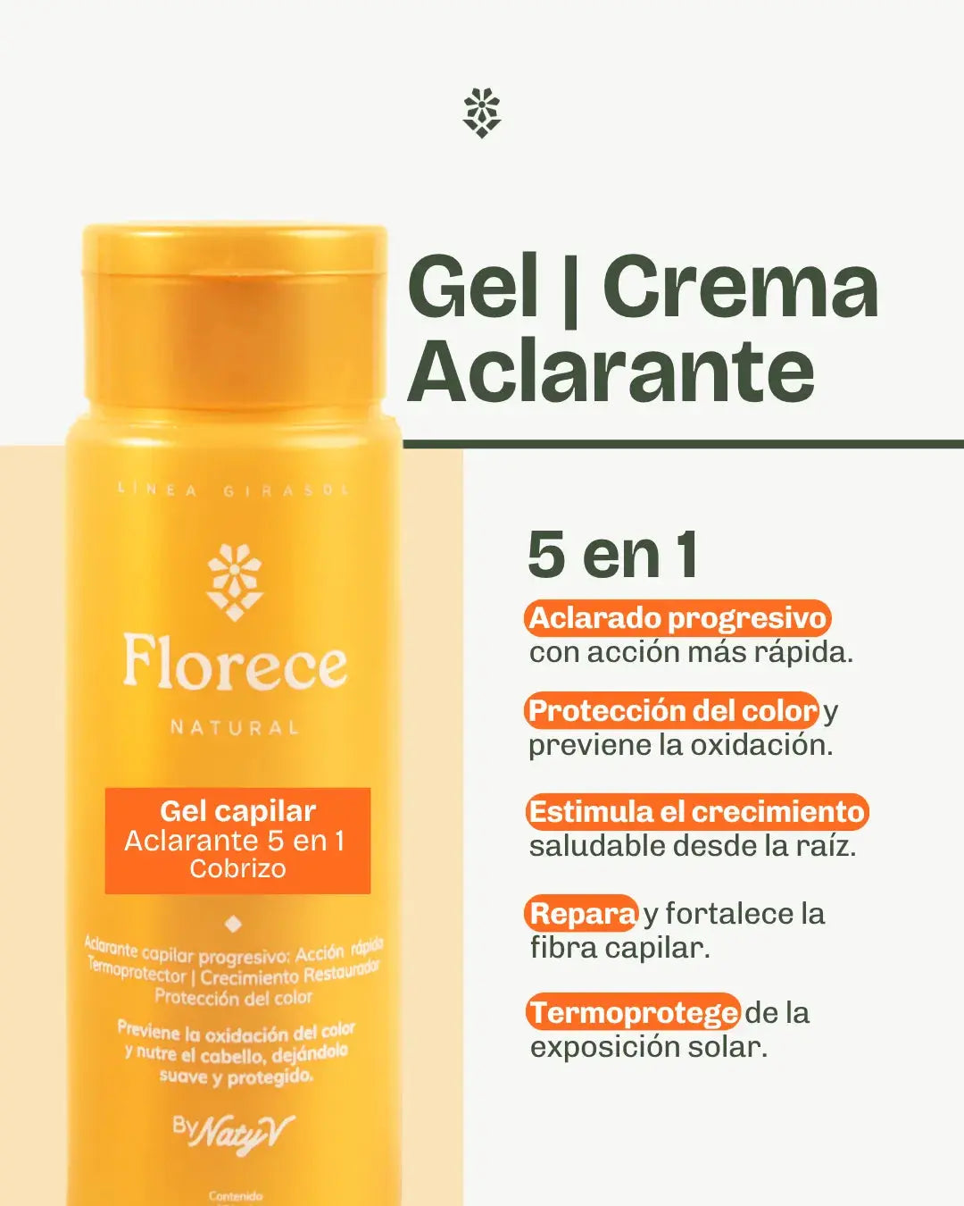 Gel Crema Aclarante Capilar 5 en 1 COBRIZO