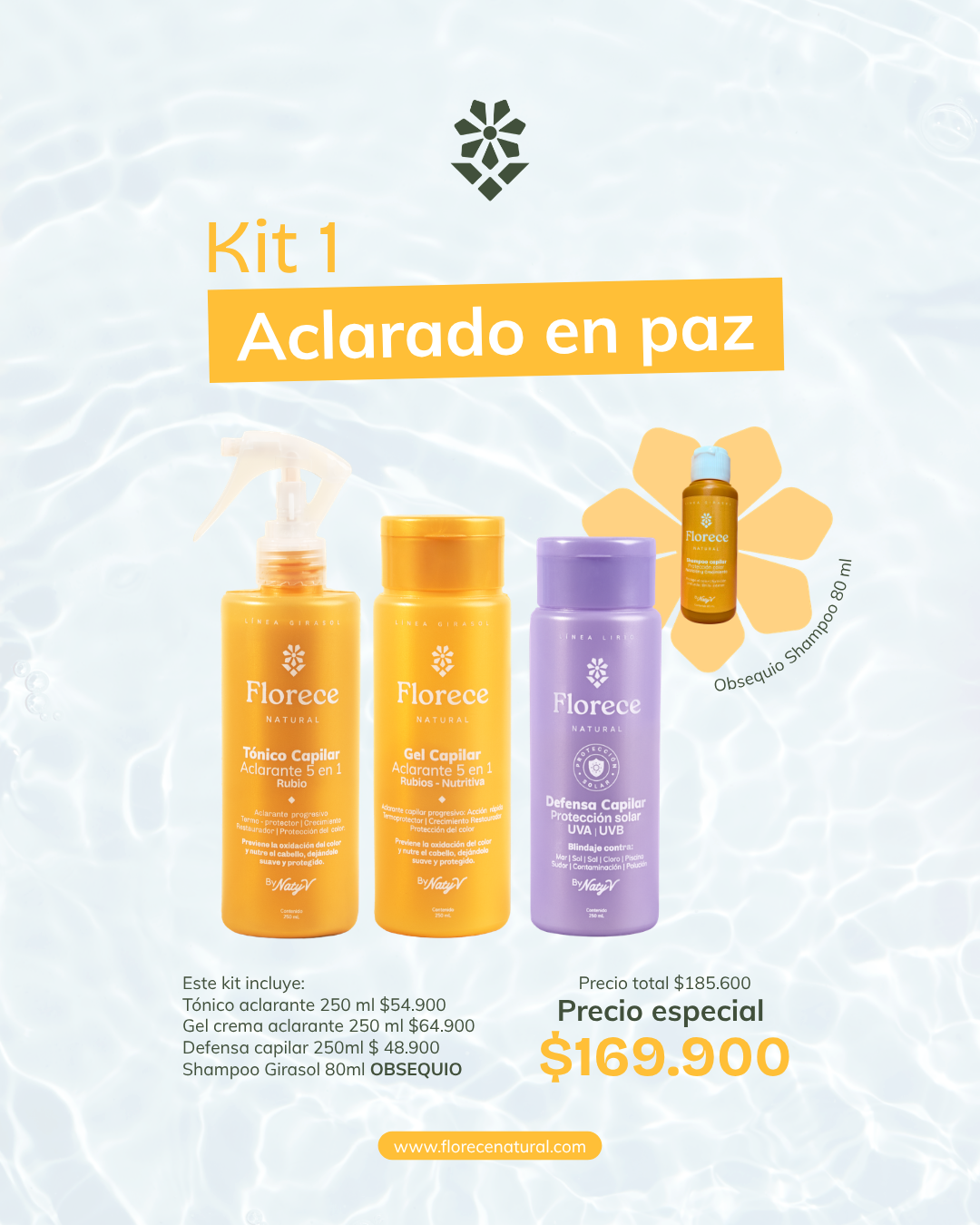 Kit Vacaciones 1. Aclarado - (Obsequio shampoo)