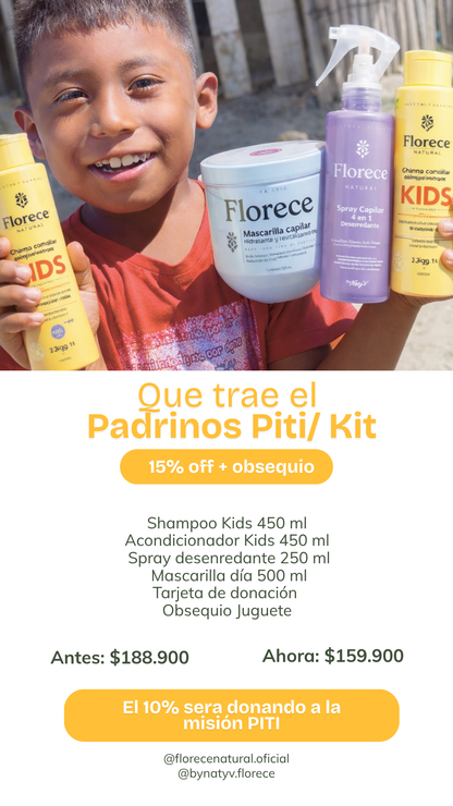 Padrinos Piti / kit (15% off  + obsequio + donación)