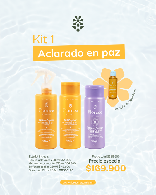 Kit Vacaciones 1. Aclarado - (Obsequio shampoo)